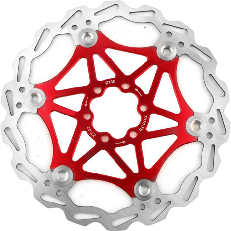ZTTO Disque de Frein Flottant 180mm 6 Vis pour VTT, Accessoire Vélo Rouge