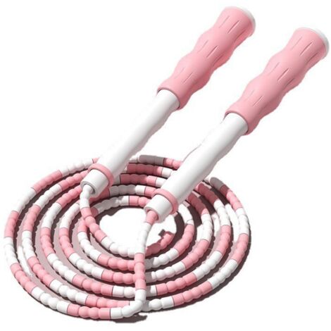 Corde à Sauter Perles Ajustable Détachable pour Enfants - Rose - PP Plastique Souple (1/5)