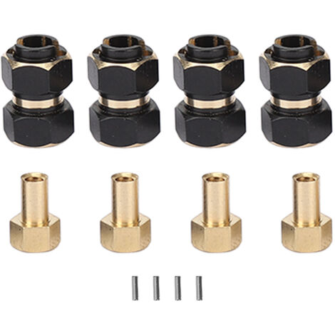 4 Pièces Moyeux Hexagonaux RC 10mm en Laiton pour Traxxas Trx4m, Adaptateur d'Entraînement Hex pour Véhicules Tout-Terrain 1/18 (1/5)