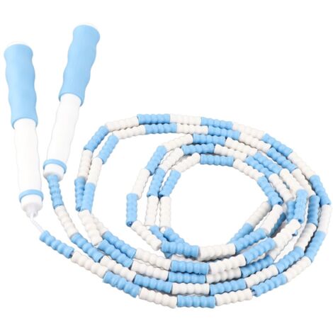 Corde à sauter perles ajustable et flexible en PP pour enfants, bleue (1/5)