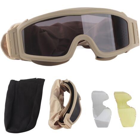 Lunettes de protection anti-sable et anti-vent Desert Locust avec 2 verres interchangeables couleur kaki (1/5)