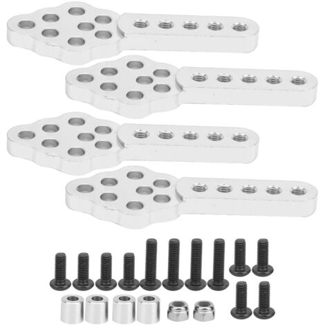 4 pièces supports de suspension RC réglables en hauteur et angle pour crawler 1/10, plaque de base argentée (1/5)