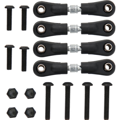 Jeu de 4 tiges de direction noires en métal pour voiture RC 1/10, accessoires de remplacement (longueur 4250mm)