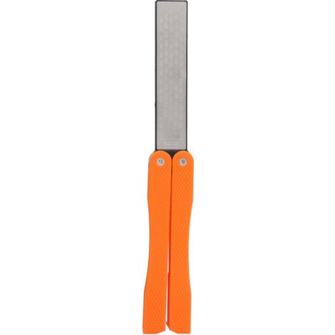 Pierre à aiguiser diamant orange portable double face pour couteaux extérieur (1/5)