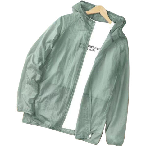 Veste légère anti-UV à manches longues pour randonnée et pêche, respirante et fraîche, idéale pour l'été - Taille XL, vert (1/5)