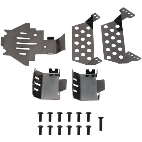 Ensemble de Protection de Châssis en Acier Inoxydable pour Traxxas - Plaque de Glissement Noire (1/5)