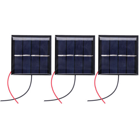 3 pièces 0.45W 2V Panneaux Solaires Miniatures à Fils pour Batterie DIY en Polysilicium (1/5)