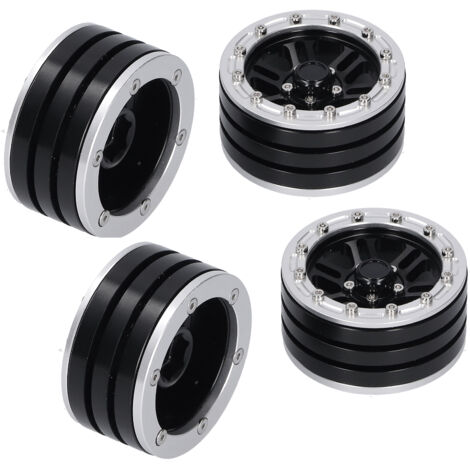 4 Pièces Jante Voiture RC en Alliage d'Aluminium pour TRX4 SCX10 D90 Crawler (1/5)