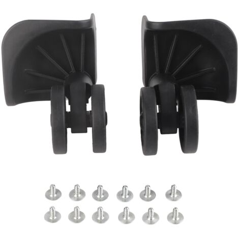 1 Paire de Roulettes Universelles Pivotantes en Nylon Noir pour Valise - Réparation et Remplacement (1/5)