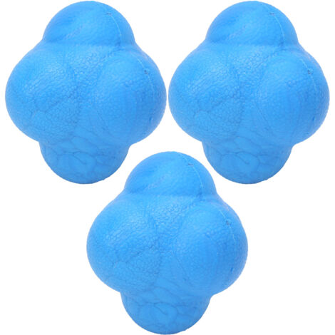 3 Balles de Réaction Hexagonales TPR Bleues - Entraînement de Coordination, Réflexes et Fitness Sportif (1/5)