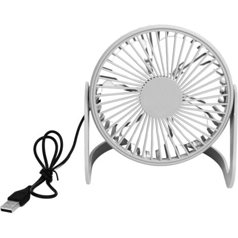 Ventilateur de Bureau USB Miniature Silencieux - Ventilateur de Table Haute Vitesse pour Intérieur/Extérieur, Maison, Bureau, Voiture - Blanc (1/5)