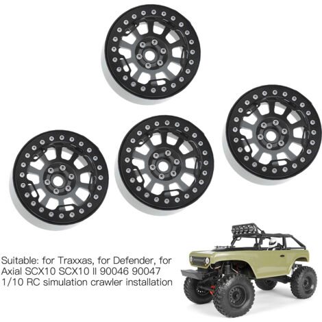 4 Pièces 2,2 Pouces Jante Alliage Aluminium Universelle pour Modèle RC 1/10 Crawler Simulation Titane (1/5)