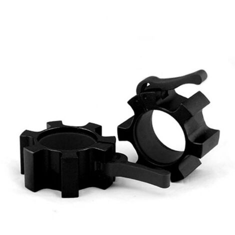 2PCS Serrure à Collier Rapide en Alliage d'Aluminium 50mm pour Haltères, Entraînement Fitness et Musculation Noir (1/5)