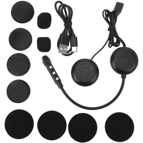 Casque moto Bluetooth ABS avec intercom intégré, écouteurs portables pour cyclisme, camping et conduite.