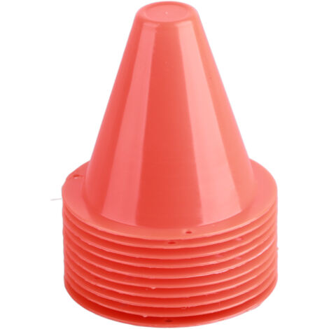 10 cônes d'entraînement de football, marqueurs en plastique orange pour exercices (lot de 10) (1/5)