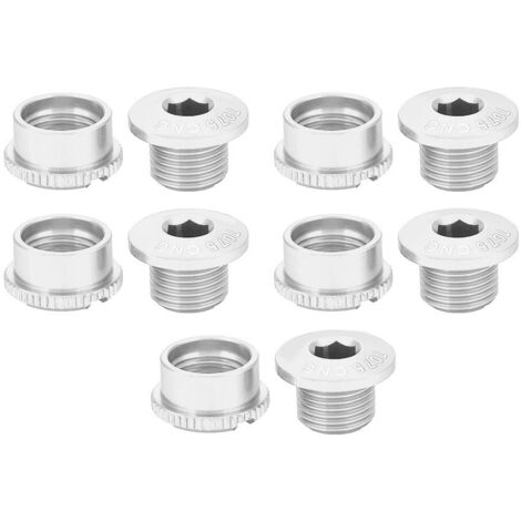 Lot De 5 Vis De Plateau VTT – Acier Inoxydable, Compatible Simple/double/triple Plateau, Argentées