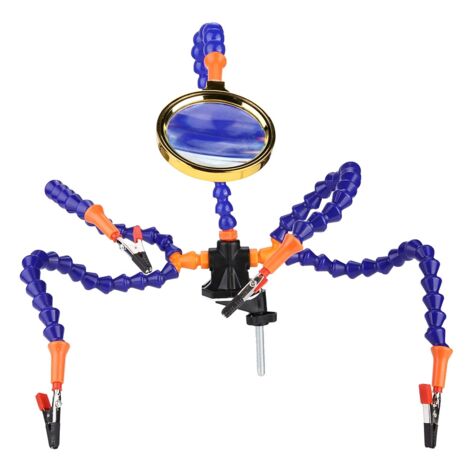 Support de soudure flexible à cinq bras avec loupe pour travaux de réparation, sans ventilateur (1/5)