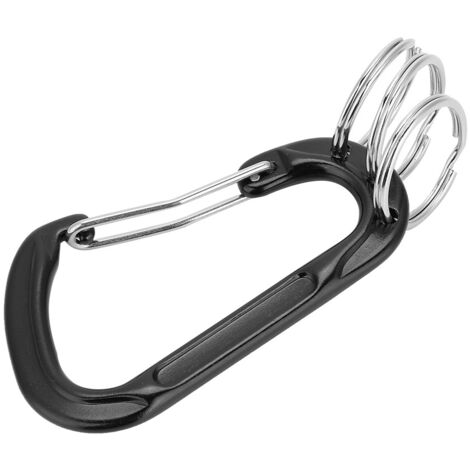 Mousqueton en Alliage d'Aluminium Multifonction pour Randonnée et Escalade, Accessoire Extérieur Noir (1/5)