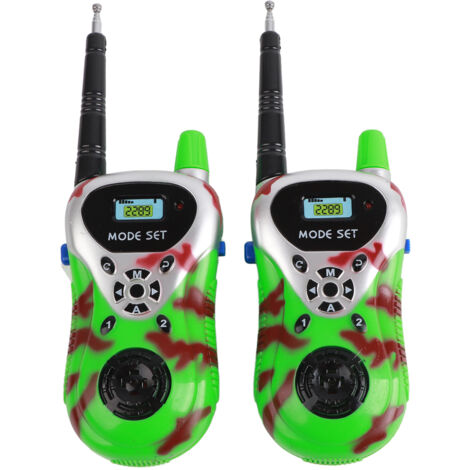 2 pièces Talkie-Walkie Enfant Mini Radio Communication Jouet Extérieur Cadeau Vert