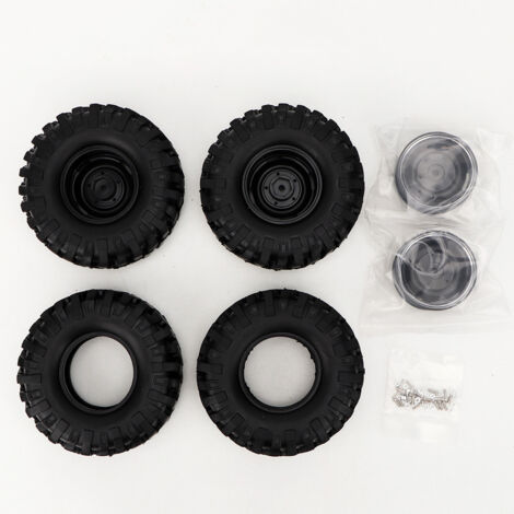 4 pièces moyeux en plastique 1.9" avec pneus en caoutchouc pour voiture RC 1/10, accessoire compatible Traxxas TRX-4 (1/5)