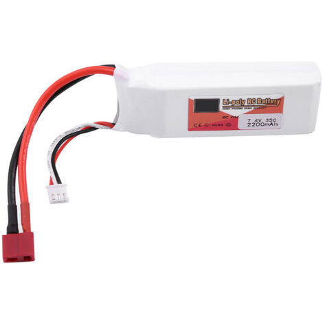 Batterie LiPo 2S 7,4V 2000mAh 35C – Prise EC2 – Câble De Charge USB Inclus – Pour Voitures, Camions, Bateaux, Drones FPV, Quadcoptères