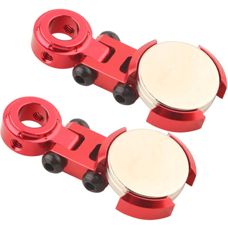 2 Pièces Supports Magnétiques Furtifs en Métal pour Modèles de Voitures RC (Rouge) (1/5)