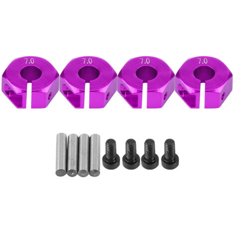 Adaptateur de moyeu hexagonal 12mm universel pour voiture RC 1/10 HSP Sakura (7mm, violet) (1/5)