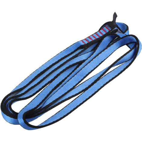 Sangle plate d'alpinisme 120cm bleue pour équipement et sécurité en escalade (1/5)