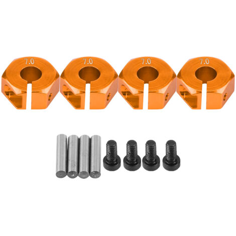 Adaptateur de moyeu hexagonal 12mm universel pour voiture RC 1/10 HSP Sakura (7mm, couleur orange doré) (1/5)