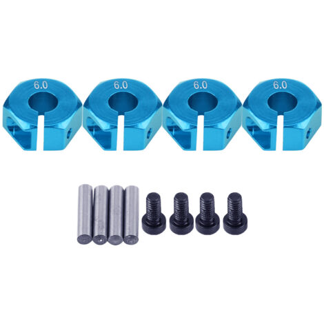 Adaptateur Universel de Roue Hex 12mm pour Voiture RC 1/10 HSP Sakura (6mm, Bleu) (1/5)