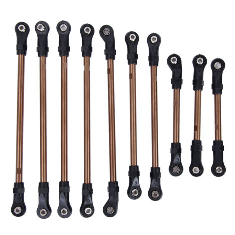 10 pièces Tiges de Liaison en Acier Inoxydable 324mm pour TRAXXAS TRX4 Voiture RC Tout Terrain (1/5)