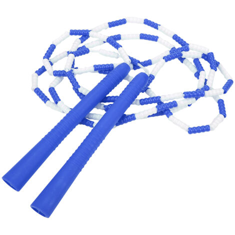Corde à sauter perles segmentée pour adultes et enfants, sport fitness (Bleu et Blanc) (1/5)