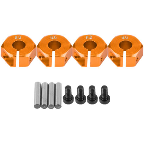 Adaptateur de moyeu hexagonal universel 12mm pour voiture RC 1/10 HSP Sakura (6mm, couleur orange doré) (1/5)