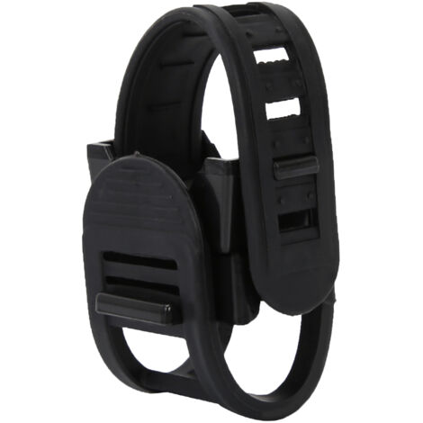 Support universel réglable 360° pour lampe de vélo et lampe torche, fixation polyvalente. (1/5)