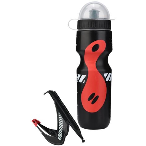 Gourde vélo 650ml avec support de cadre pour VTT et vélo de montagne (Noir)