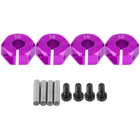 Adaptateur universel de moyeu hexagonal 12mm pour voitures RC 1/10 HSP Sakura (5mm, violet) (1/5)