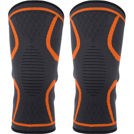 Genouillère de Sport Élastique Orange pour Fitness, Course et Cyclisme (1/5)