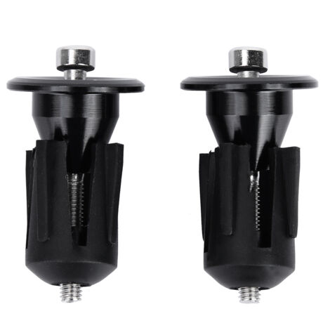 1 paire de bouchons de guidon en alliage d'aluminium noir pour vélo, dimensions 22x42mm (1/5)
