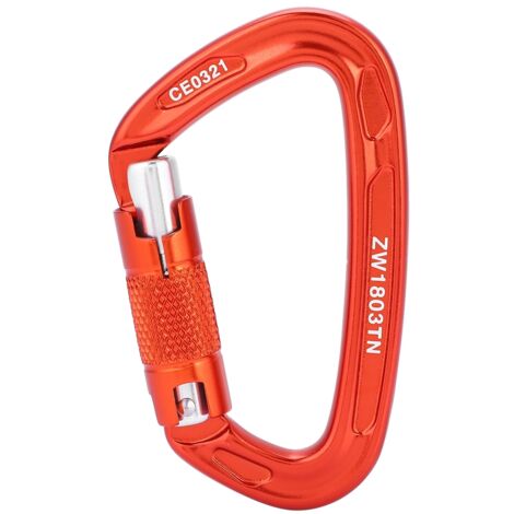 Mousqueton de sécurité 25KN pour escalade et sauvetage, boucle en D, équipement extérieur (Orange) (1/5)
