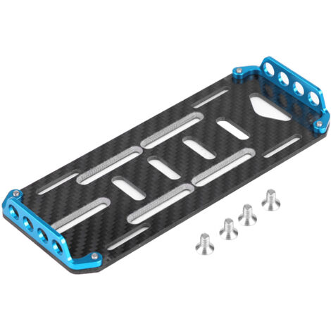 Support de Batterie en Alliage d'Aluminium et Fibre de Carbone pour Voiture RC 1/10 Axial SCX10 CC01 F350 D90 (Bleu) (1/5)