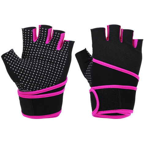 Gants d'entraînement respirants BOODUN pour musculation et fitness avec bracelet de soutien (Violet S) (1/5)
