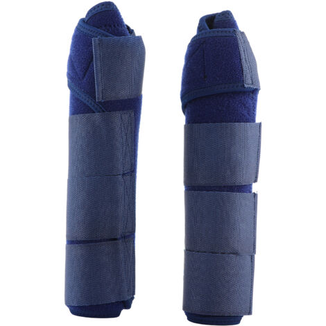 1 Paire de Protections de Jambe pour Cheval, Bandage de Soutien Réglable, Équipement Équestre Bleu Foncé (1/5)