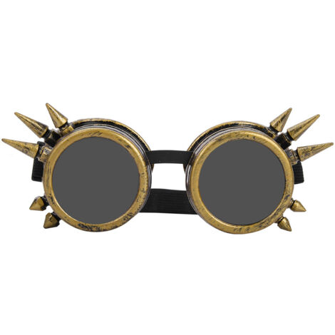Lunettes Steampunk Vintage à Double Couche Anti-Vent avec Picots (Bronze) (1/5)