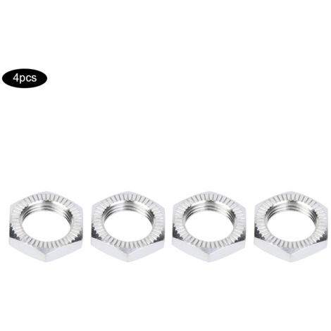 Écrous de roue en alliage d'aluminium M12, clé de 17mm pour accessoires voiture RC 1/8 (argent) (1/5)