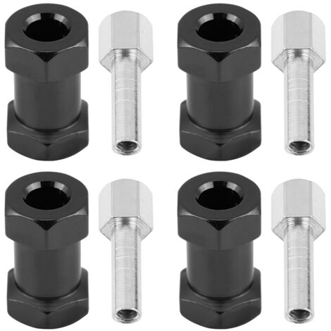 4 pièces adaptateur métallique 12mm pour essieu RC D90 AX10 CC01 SCX10 F350, couleur noire 20mm, compatible crawler (1/5)