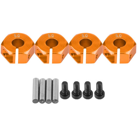 Adaptateur de moyeu hexagonale universel 12mm pour voiture RC 1/10 HSP Sakura (5mm, couleur orange doré) (1/5)