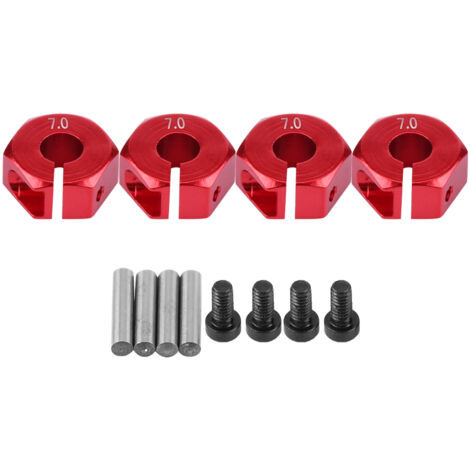 Adaptateur de moyeu hexagonal 12mm universel pour voiture RC 1/10 HSP Sakura (7mm, rouge) (1/5)