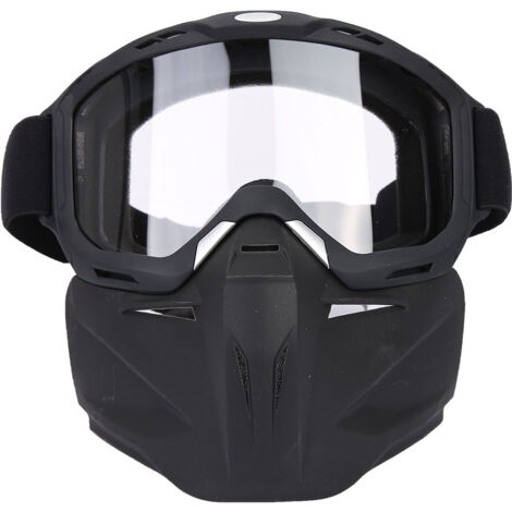 Masque amovible extérieur anti-vent lunettes moto cyclisme VTT masque de protection (transparent) (1/5)