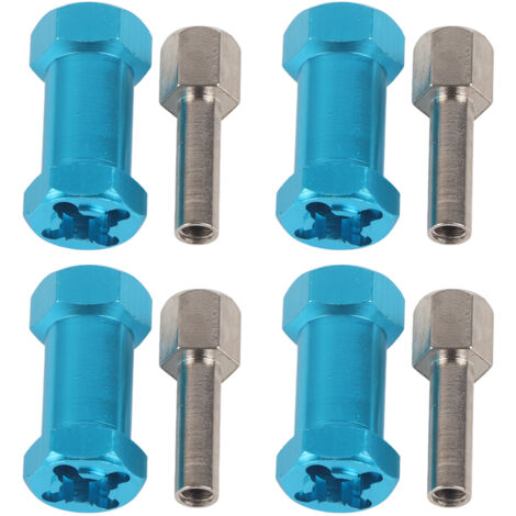 4 pièces Moyeu Roue Hexagonal 12mm Métal pour RC Crawler D90 AX10 SCX10 F350 (Bleu 25mm) (1/5)