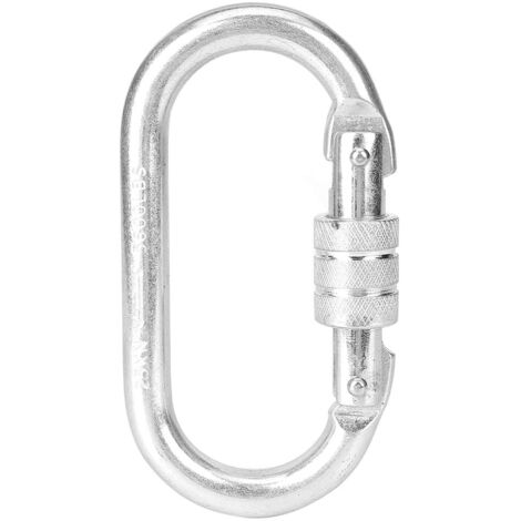 Mousqueton de sécurité en acier allié argent 25KN pour escalade et sauvetage extérieur (1/5)